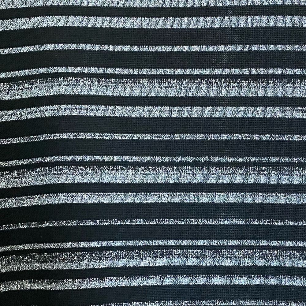 Vintage Tunic Top Black & Silver Shirt Metallic Stripe Blouse Size XL - Picture 6 of 9